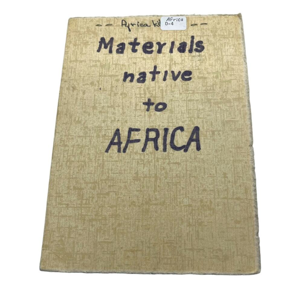 Pamphlet: Materials Native to Africa Vintage Barkcloth Congo and Grasscloth